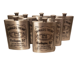 Donald Trump whiskey label style 8 ounce stainless steel 1 flask - trump store 2020