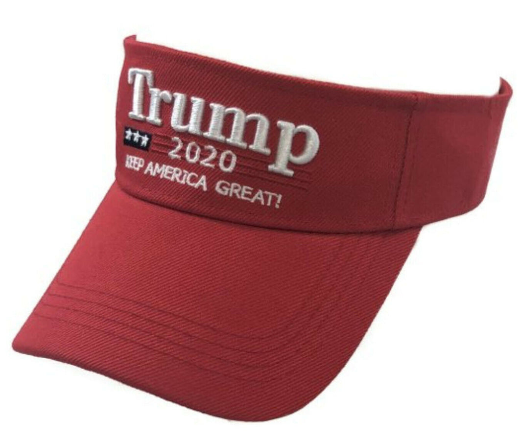Trump Visor 2020 With Trump Keep America Great Print Red Visor Unisex Hat - trump store 2020